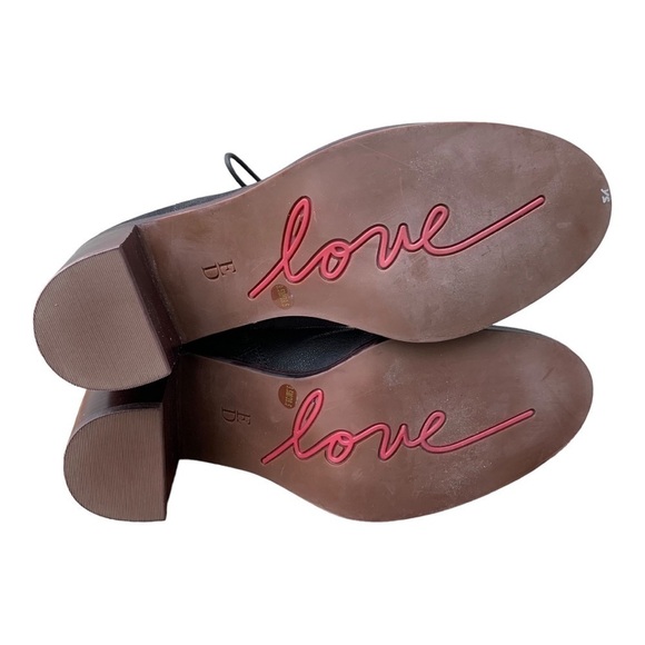 ED Ellen Degeneres NWOT Wallee Black Leather Suede Lace-Up Ankle Boots sz 9.5 - Picture 8 of 9